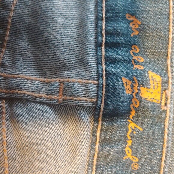 7 For all Mankind Dojo Jorts Womens Shorts Stretch Logo Denim Jean 29 Y2K - Picture 10 of 12